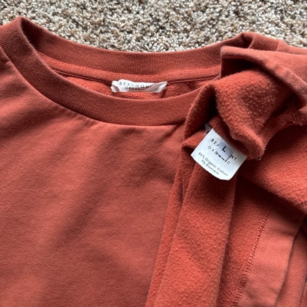 Beaumont Organic Amelia Organic Cotton Sweatshirt in Rust
size Large - Picture 9 of 12